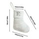 thumbnail image 3 of Media Navideña Personalizada con Letras Bordadas: Calcetín de Chimenea de Seda Blanca Brillante de 23 Cm para Decoración Navideña y Regalos., 3 of 6