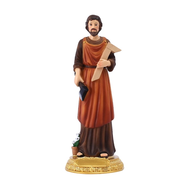 Estatua de San , estatuilla de San , decoración interior decorativa cristiana, decoración católica, ornamento, escultura, figura de trabajador