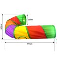 thumbnail image 3 of BeesClover Cat Tunnel With Playing Ball J Shaped Rainbow Color Small Animal Activity Tunnels Collapsible Rabbit Interactive Supplies Tunnels Indoor Cats Tunnel Toy For Kittens Puppies Rabbits, 3 of 8