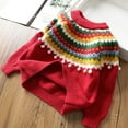 thumbnail image 2 of Rohuuque Baby Girl Boy Toddler Knit Sweater Christmas Round Neck Long Sleeve Blouse Pullover Oversized Sweatshirt Warm Kids Tops 9 Years Red, 2 of 5
