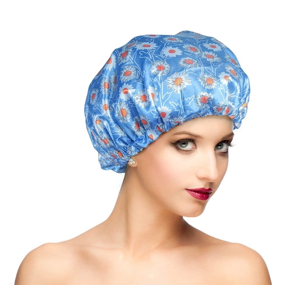 Gorro de ducha reutilizable Gorro para el cabello Gorros de ducha impermeables de gran tamaño Diseñados para todas las longitudes de cabello con forro de PEVA y banda elástica Gorro de ducha elástico