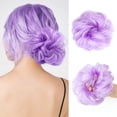 thumbnail image 1 of QTHQTFL Moño desordenado Scrunchie azul lago rizado ondulado extensión de moño de pelo sintético para mujeres y niñas 1 unidad, 1 of 4