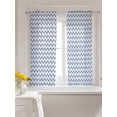 thumbnail image 3 of Boho Blue Curtains 54 Inch Length, Sheer Curtains for Bedroom Living Room Window White Chevron Stripes Abstract Geometric Rod Pocket Voile Drapes Kitchen Curtains Small Half Window 52"x54" 2 Panels, 3 of 6
