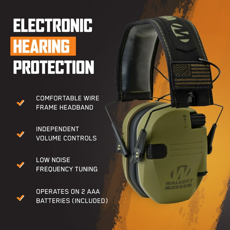 Walkers Razor Slim Shooter Electronic Earmuffs for Hunting