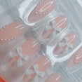 thumbnail image 2 of 24 Pcs Pink Almond Press on Nails Medium Fake Nails with Glue Reusable False Nails with 3D Flower Butterfly Design Stiletto Nails Acrylic Nail Press ons Spring Nails for Women Nail Art Decorations, 2 of 6