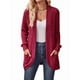 thumbnail image 3 of Cárdigan para Mujer, Suéter de Larga con Abertura Frontal y Bolsillos para Otoño e Invierno. Vino Tinto XL, 3 of 9