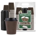 thumbnail image 1 of Berry Green Vasos Corrugados para Café con Tapa de 8 oz (237 ml), Paquete de 60 Vasos y 60 Tapas, Resistentes, Perfectaos Para Cafe, Te y Todo Tipo de Bebidas Calientes, Sin Derrames, Biodegradables, 1 of 8