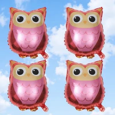 Topbathy 4Pcs Owl Shape Balloon Party Supplies in Assorted Color for Decorations
