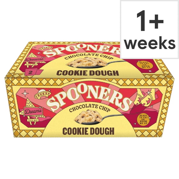 Spooners Chocolate Chip Cookie Dough 2x75g, Imported from Britain