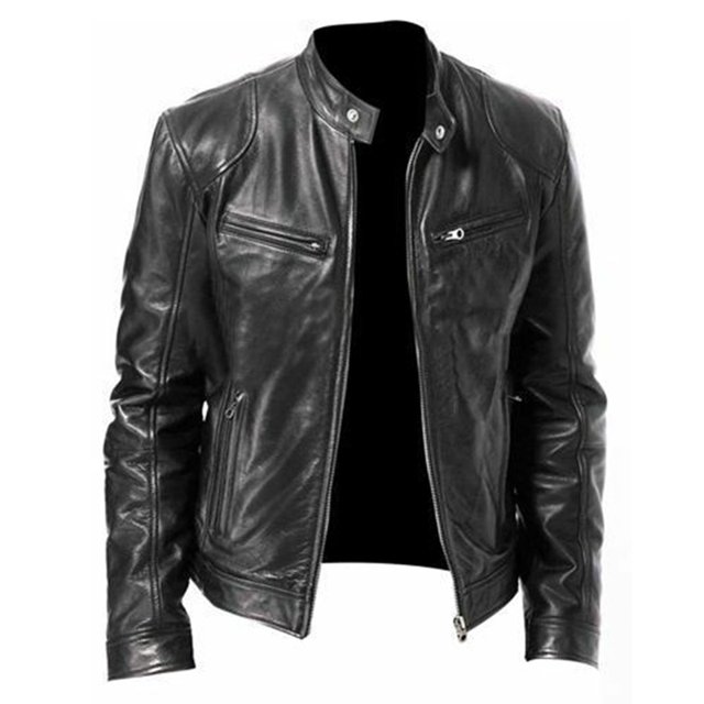 Chamarra De cuero genial para hombre Vintage De Motocicleta abrigo Manga larga otoño invierno cuello club chamarra Bomberpangjing