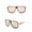 Pink, variant on Sunglasses Blue Mirror Lens White Frame Luxury Style Gold Driving Shades