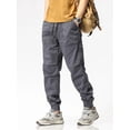 thumbnail image 5 of 2023 New Summer Cargo Pants Men Cotton Casual Slim Fit Joggers Fashion Drawstring Zip Leg Work Trousers Male Streetwear, 5 of 6