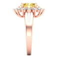 thumbnail image 3 of Clara Pucci 14K Rose Gold Solid Gold Yellow Halo Anniversary Ring for Women - 2.72 cttw Oval Cut, 3 of 7