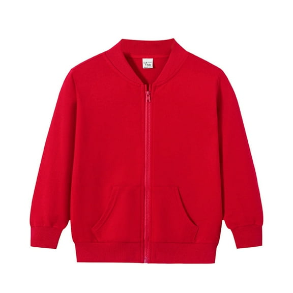 GYRATEDREAM Kids Baseball Jacket School Varsity Uniform Casual Sweatshirt Girls Sweater Jacket Baseball Solid Color, 4-5Y
