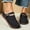 Black, variant on Women Casual Mule Breathable Knit Mesh Closed Toe Backless Slip on Shoes Adjustable Buckle Strap Flat Comfort Sandals Beige 8(40)