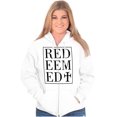 thumbnail image 3 of Redeemed Cross Christian Faith Unisex Fleece Graphic Zip Up Hoodie Brisco Brands 3X, 3 of 5
