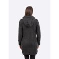 thumbnail image 3 of SAOL Cable Knitted Zip Aran Hooded Cardigan 100% Merino Wool Women's Irish Fisherman Sweater Made in Ireland, 3 of 4