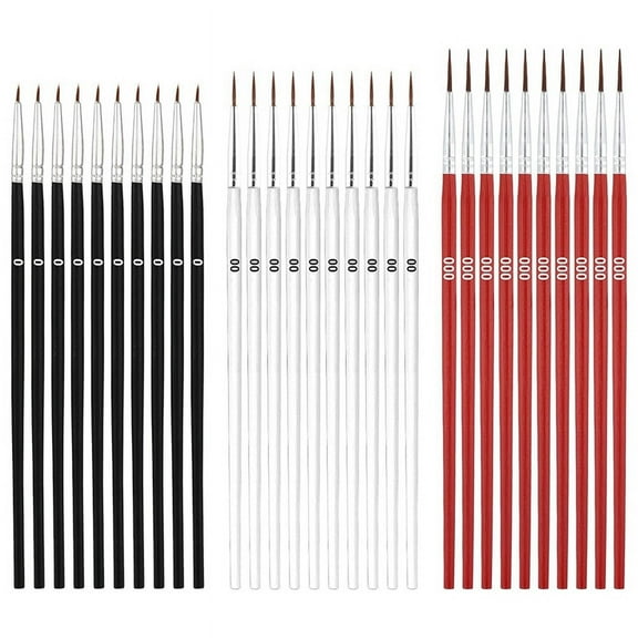60pcs Detail Paint Brushes, 3 Sizes Miniature Fine Paintbrush 0 00 000 Tiny Liner Oil Brushes with Mini Point Tip