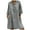 Gray, variant on Brilliant Womens Dresses Scoop Fashion Women Loose V-Neck Solid 3/4 Sleeve Cotton and Linen Dress
