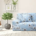 thumbnail image 4 of PiccoCasa 3 Seater Sofa Slipcover Spandex Floral Print Couch Cover, Large Sky Blue, 4 of 8