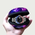 thumbnail image 6 of WIRESTER 3.94" Travel Watch Case Single Storage Box for Wristwatches & Smart Watches - Purple Nebula Galaxy, 6 of 6