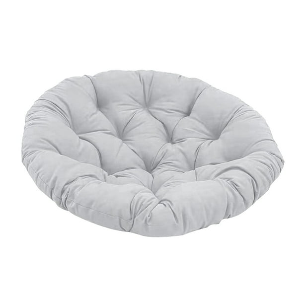 Cojín redondo acolchado de 50 cm con forma de huevo para silla de jardín, resistente al agua. Gris claro