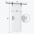 40 x 96 inch White PVC Vinyl Barn Door Super Lightweight with 7FT
