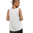 thumbnail image 2 of Camiseta sin mangas de satén con cuello en V para mujer, chaleco sin mangas de verano de Color puro holgado para uso diario, 2 of 6
