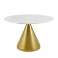 thumbnail image 2 of Modway Tupelo 47" Artificial Marble Dining Table in Gold White, 2 of 6