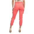 thumbnail image 3 of American Bazi Women's High Waist Cropped Colored Cargo Jogger Pants RJJ3645 - Coral - Small, 3 of 7