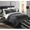 Chic Home SB5098-AN 2 Piece Luxembourg Blanket and Shams Set, Twin, Grey