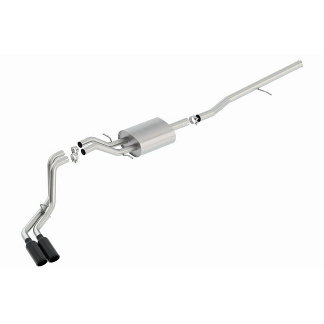 Borla Exhaust System Kit 140550BC S-Type Cat Back System; T-304 Stainless Steel; With Muffler; 2-3/4 To 2-1/4 Inch Pipe Diameter; Single Exhaust Dual Exit; Side Exit