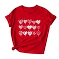 thumbnail image 7 of Goodtrade8 Valentines Womens Tops Short Sleeve Plus Size Girls Valentine Printed Crew Neck Casual Love Heart Womens Spring Tops, 7 of 7