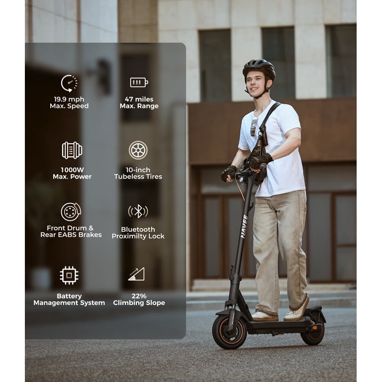 NAVEE, Electric Scooter, 20 MPH Top Speed, 46.6 Mile Range