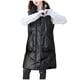thumbnail image 2 of Gibobby Chaleco largo acolchado mujer, Chaleco largo para mujer, acolchado de invierno, con capucha, sin mangas, con cierre, para exteriores, chamarra larga, chaleco(Negro,XG), 2 of 5