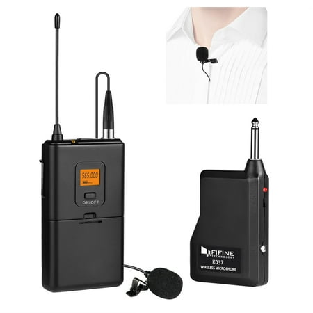 - Fifine 20 Channels Cordless Microphone system , Portable and Receiver Lapel Microphone For Live Event And Performance