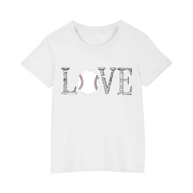 Robe à Manches Courtes Chemise à Manches Courtes Tout-Petits Enfants Garçons Filles T-Shirt Imprimé Baseball Mode Mignon Col Rond Imprimé Haut à Manches Courtes Chemise de Baseball Garçons Hauts à Manches Courtes