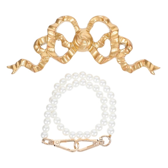 SEWCHICS 1Set Vintage Style Golden Resin Bow Wall Hanging Decorative Appliques for Mirror and Furniture