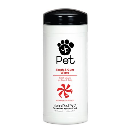 UPC: 0876065100036 | John Paul Pet Tooth and Gum Pet Wipes for Dogs and Cats Infused with Peppermint Oil 45 count