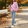 thumbnail image 5 of thefmos Women's Mock Neck Fleece Polka Dot Pullover Sweatshirt Ribbed Cuffs Long Sleeve Casual Cozy Top Fashion Fall Winter Outfit, Purple 2XL, 5 of 5
