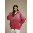 thumbnail image 3 of Women Acid Wash Hoodie Vintage Zip Up Hooded Sweatshirt Unisex Streetwear Tops, 3 of 6