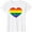 White, variant on Rainbow Flag Colored Heart LGBTQ+ Lesbian Pride Gift T-Shirt