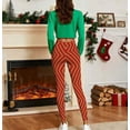 thumbnail image 5 of Gamivast Striped Yoga Leggings for Women Plus Size High Waisted Tummy Control Stretchy Pants Christmas Pull on Holiday Leggings Casual Winter Fashion Workout Running Pants, 5 of 6