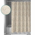 thumbnail image 3 of 60x72 Inch Shower Curtains for Bathroom Beige Baroque Fabric Bath Curtain Decor Retro Farmhouse Abstract Scroll Floral Waterproof Restroom Curtains Shower Set Accessories with 12 Hooks 60 Inch, 3 of 6