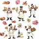 thumbnail image 4 of Pegatinas de pared de chef de dibujos animados, calcomanías de cocina, arte de cocina, vinilo decorativo DIY, murales despegables y adhesivos., 4 of 7