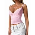 thumbnail image 3 of Camisole Tops for Women Tank Tops Y2K Spaghetti Strap Undershirts Slim Going Out Top Pink M, 3 of 8
