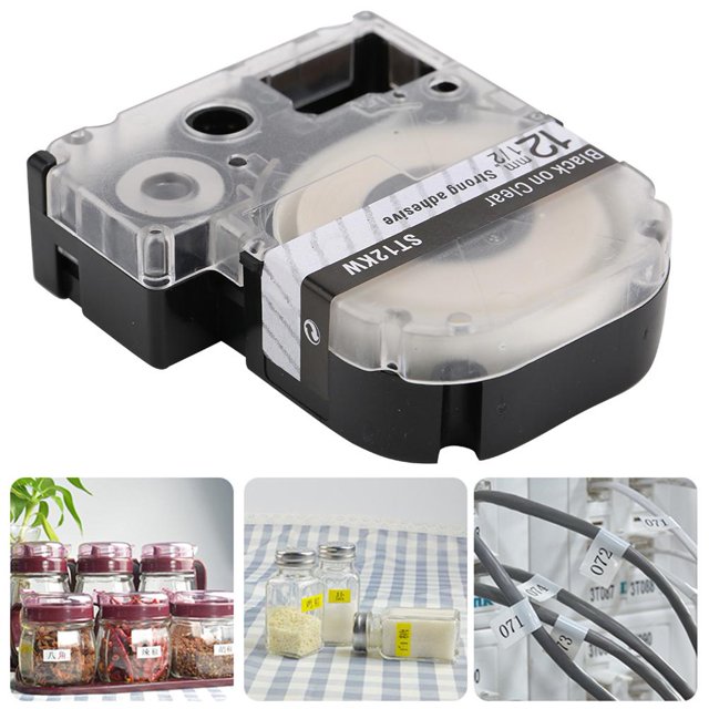 Ymiko Laminated Label Tape,12mm Label Maker Laminated Tape Color Tape Fits for LW Series Label Printer,Laminated Tape