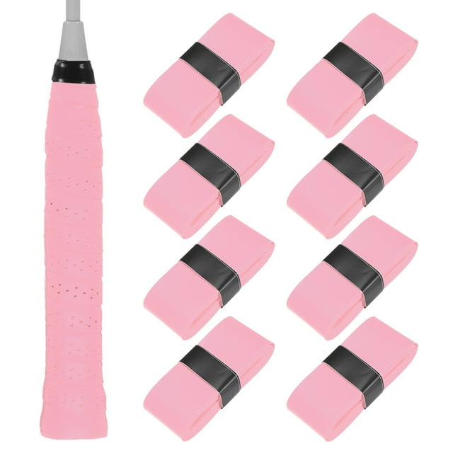 Uxcell 8-Pack Tennis Racket Grip Tape Anti-Slip Sweat Absorbent Pickleball Overgrip Grip Tapes for Pickleball/Racquetball/Badminton Light Pink
