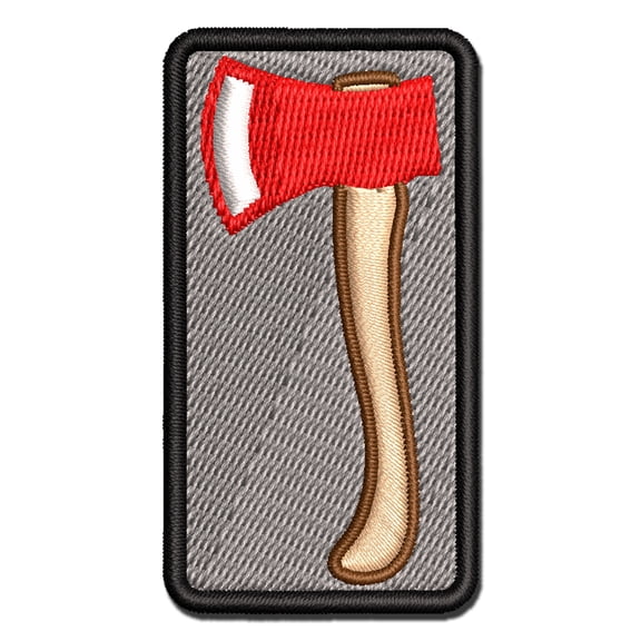 Wood Cutting Axe Applique Multi-Color Embroidered Iron-On Patch - 2.5 Inch Small