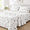 White Black-King, variant on White Black Queen Size 4-Piece Cat Pattern Printed Cotton Bed Sheet Set